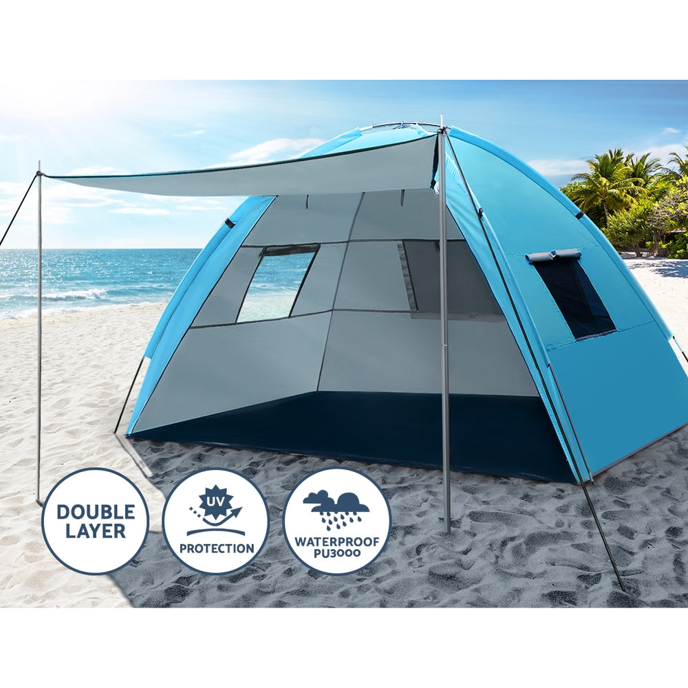 NNEDSZ Camping Tent Beach Tents Hiking Sun Shade Shelter Fishing 2-4 Person